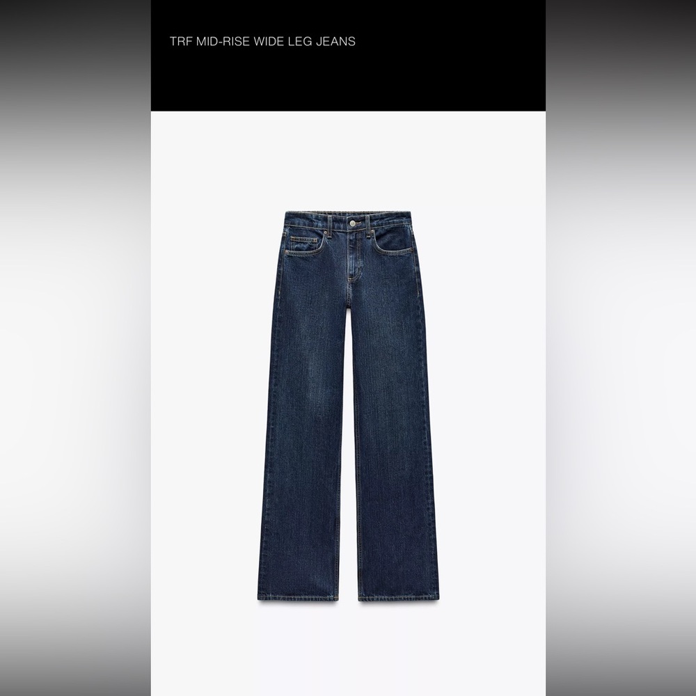 Zara TRF mid rise wide leg jeans